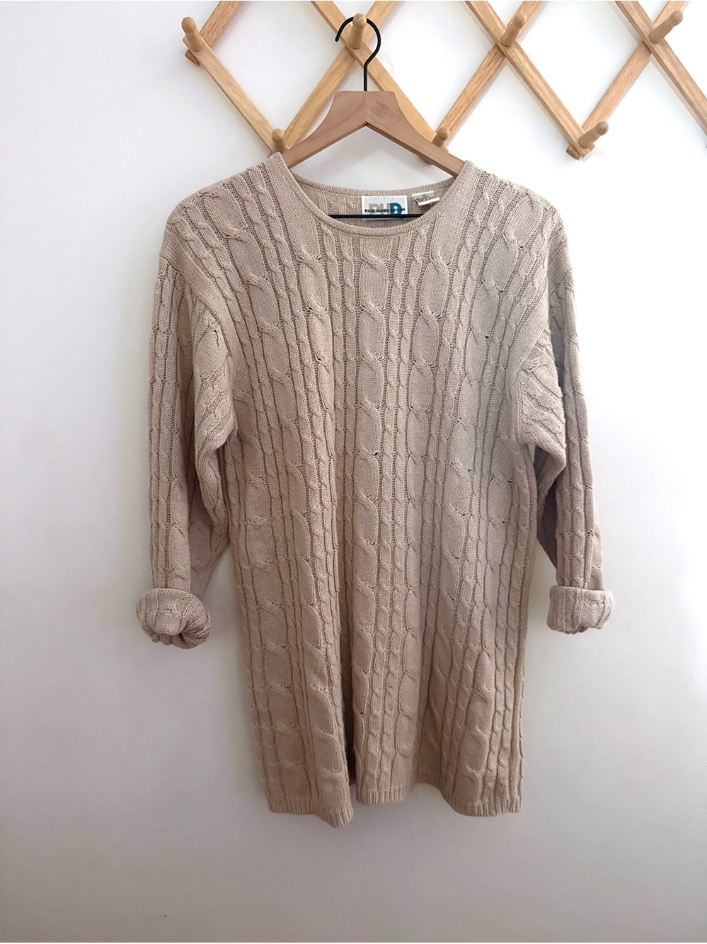 Vintage Cable Knit Sweater | Natural Oatmeal | Relaxed Pullover